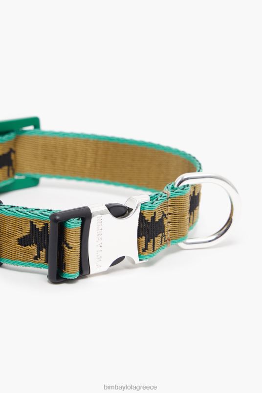 αξεσουάρ Bimba Y Lola λογότυπο γιακά κατοικίδιων ζώων L2L28967 χακί