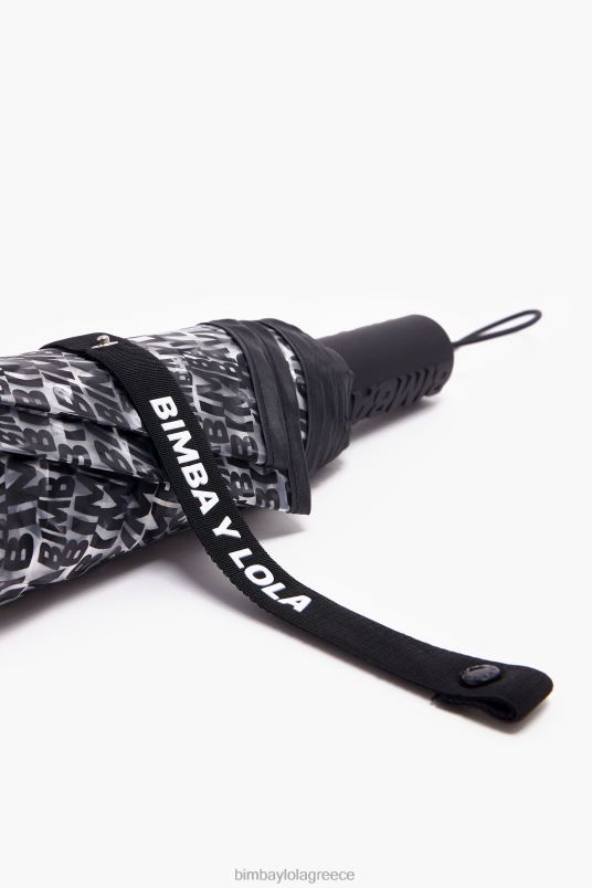 αξεσουάρ Bimba Y Lola λογότυπο ομπρέλα βινυλίου L2L28960 μαύρος
