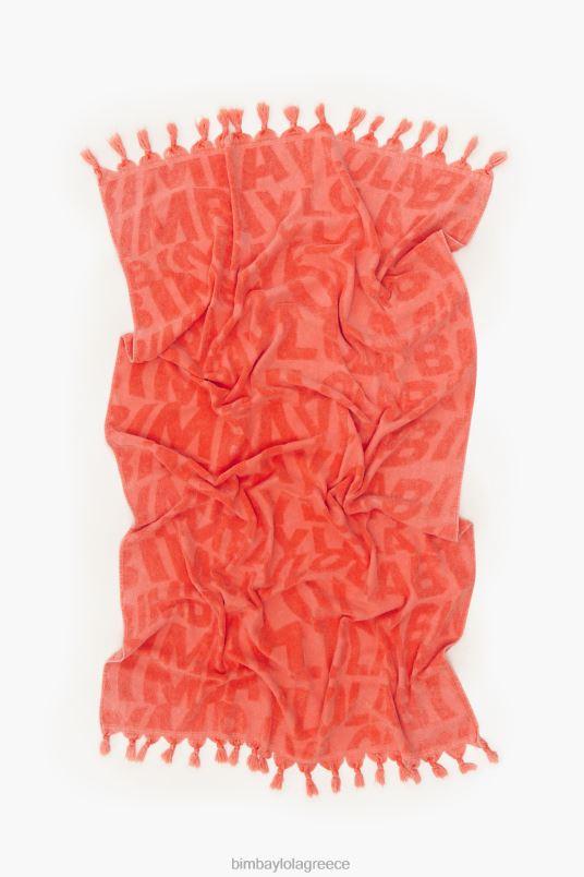 αξεσουάρ Bimba Y Lola πετσέτα με λογότυπο ζακάρ L2L28877 πορτοκάλι