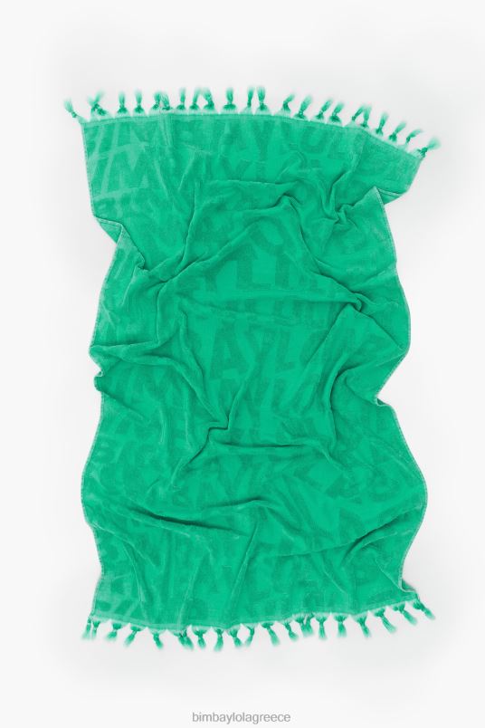 αξεσουάρ Bimba Y Lola πετσέτα ζακάρ με πλυμένη εμφάνιση L2L28878 τουρκουάζ