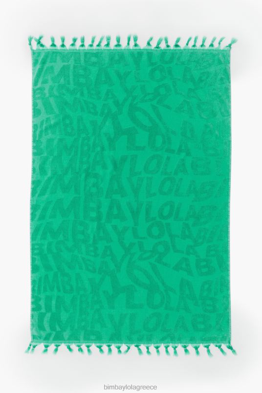 αξεσουάρ Bimba Y Lola πετσέτα ζακάρ με πλυμένη εμφάνιση L2L28878 τουρκουάζ