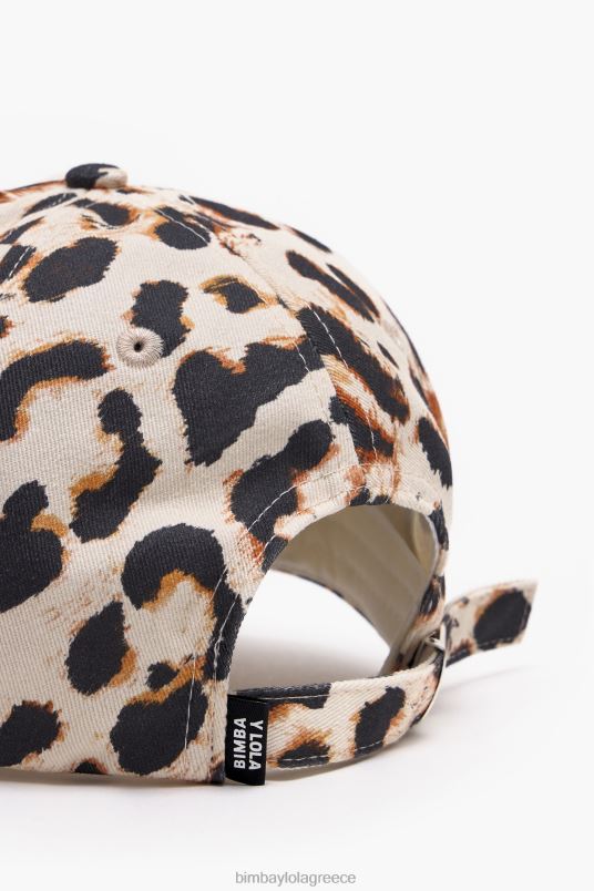 αξεσουάρ Bimba Y Lola βαμβακερό καπάκι με στάμπα λεοπάρ L2L28867 φυσικός
