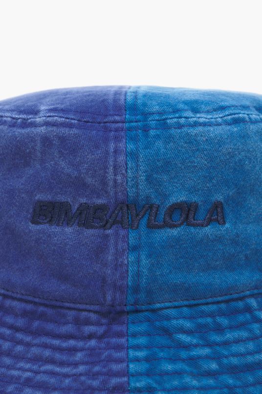 αξεσουάρ Bimba Y Lola δίχρωμο βαμβακερό καπέλο κουβά L2L28873 μπλε