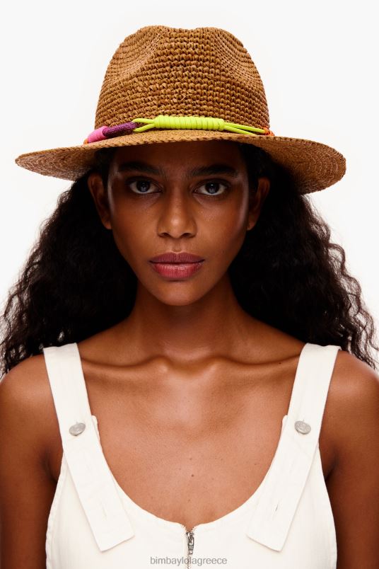 αξεσουάρ Bimba Y Lola καπέλο raffia L2L28862 βυρσοδέψω