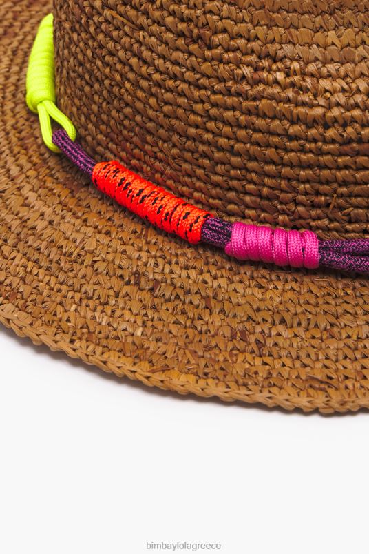 αξεσουάρ Bimba Y Lola καπέλο raffia L2L28862 βυρσοδέψω