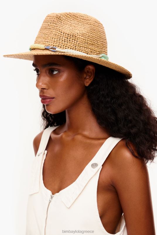 αξεσουάρ Bimba Y Lola ελαφρύ καπέλο raffia L2L28863 φυσικός