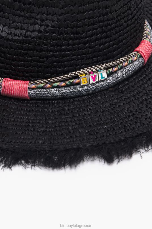 αξεσουάρ Bimba Y Lola καπέλο raffia L2L28864 μαύρος