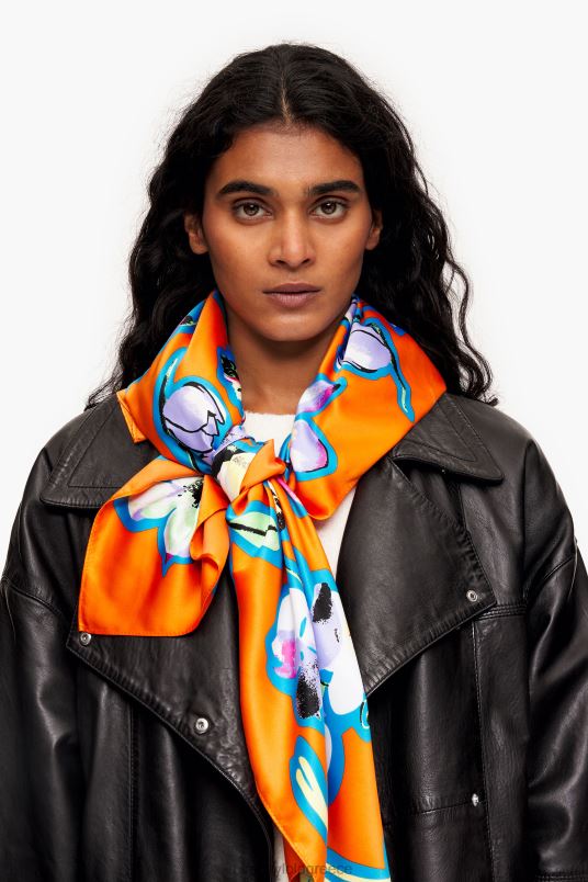 αξεσουάρ Bimba Y Lola φλοράλ κασκόλ L2L28603 πορτοκάλι