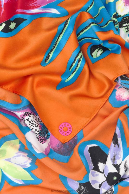 αξεσουάρ Bimba Y Lola φλοράλ κασκόλ L2L28603 πορτοκάλι