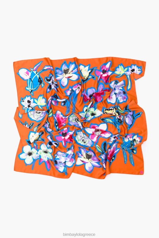αξεσουάρ Bimba Y Lola φλοράλ κασκόλ L2L28603 πορτοκάλι