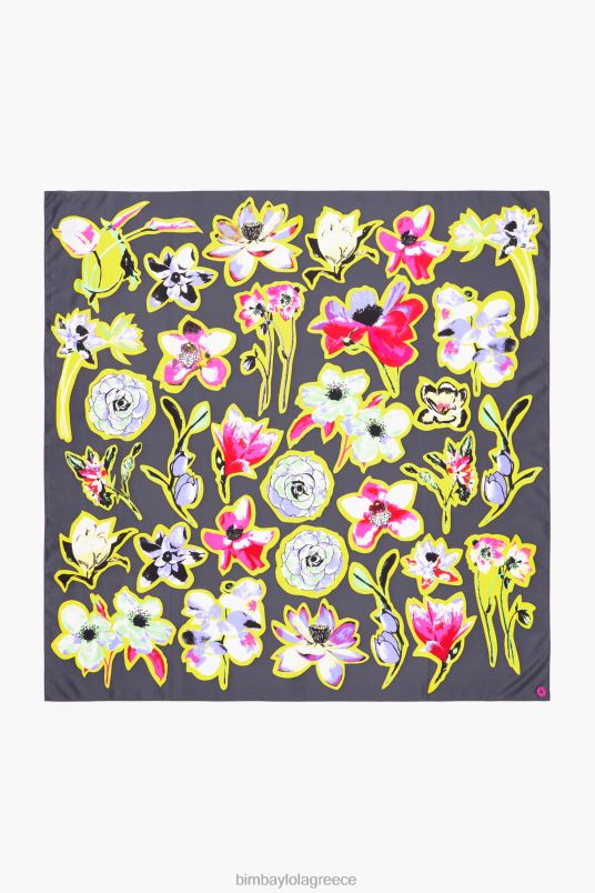 αξεσουάρ Bimba Y Lola σκούρο φλοράλ κασκόλ L2L28604 γκρί