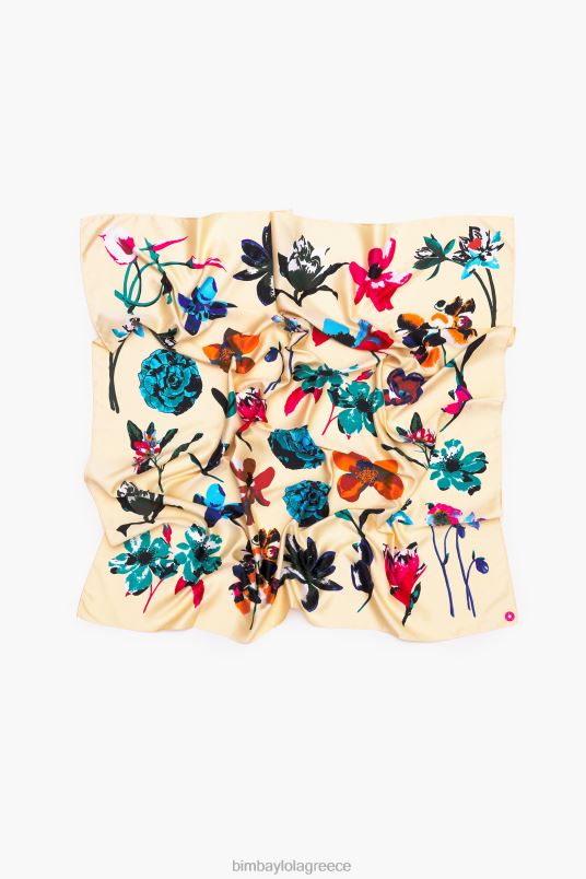 αξεσουάρ Bimba Y Lola φλοράλ κασκόλ L2L28605 κρέμα
