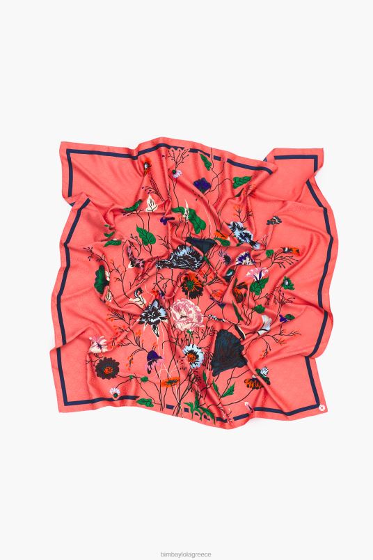αξεσουάρ Bimba Y Lola φλοράλ κασκόλ L2L28608 κοράλλι