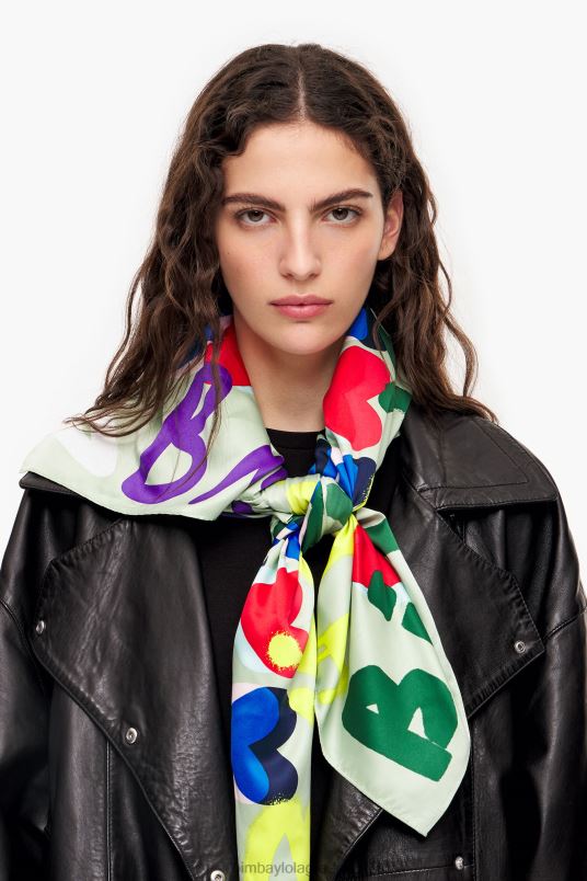 αξεσουάρ Bimba Y Lola καρδιές γκράφιτι λογότυπο κασκόλ L2L28613 μέντα