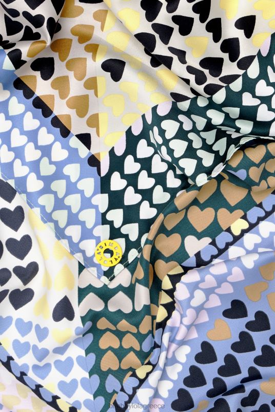 αξεσουάρ Bimba Y Lola γεωμετρικές καρδιές κασκόλ L2L28620 ωχρό κίτρινο