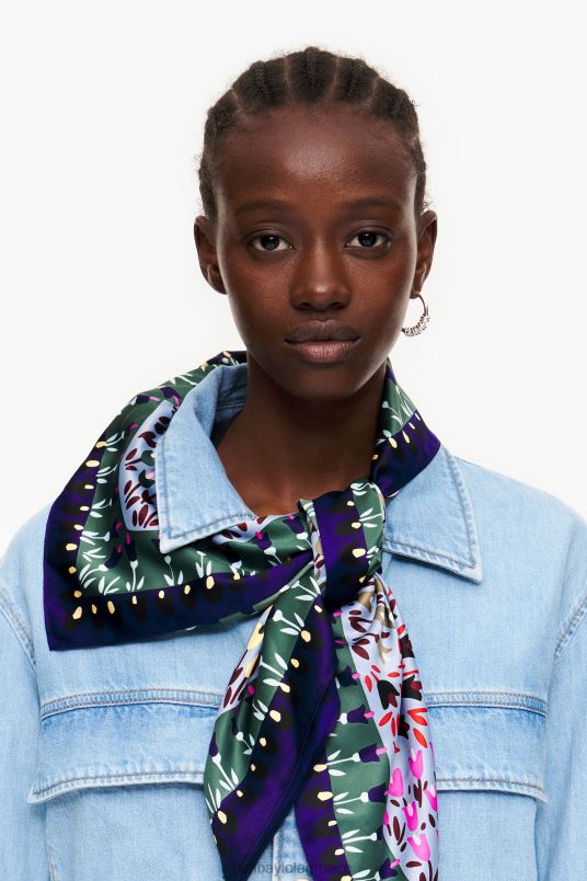 αξεσουάρ Bimba Y Lola μαντίλι τουλίπες L2L28622 μπλε