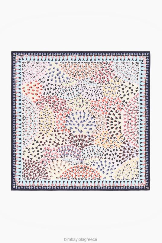 αξεσουάρ Bimba Y Lola λουλούδια κασκόλ L2L28623 άσπρο