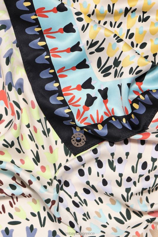 αξεσουάρ Bimba Y Lola λουλούδια κασκόλ L2L28623 άσπρο