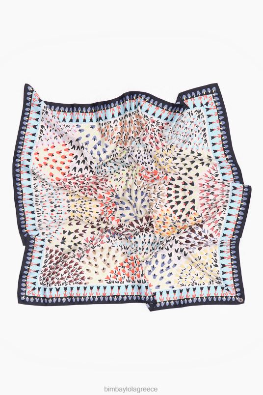 αξεσουάρ Bimba Y Lola λουλούδια κασκόλ L2L28623 άσπρο