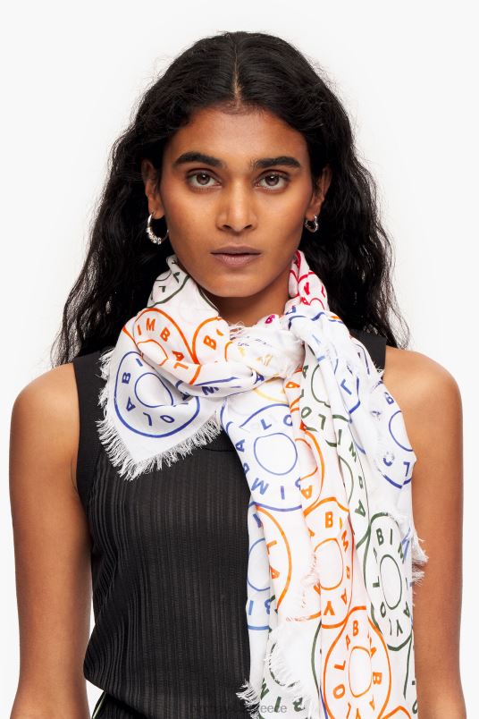 αξεσουάρ Bimba Y Lola σάλι λογότυπων L2L28624 άσπρο