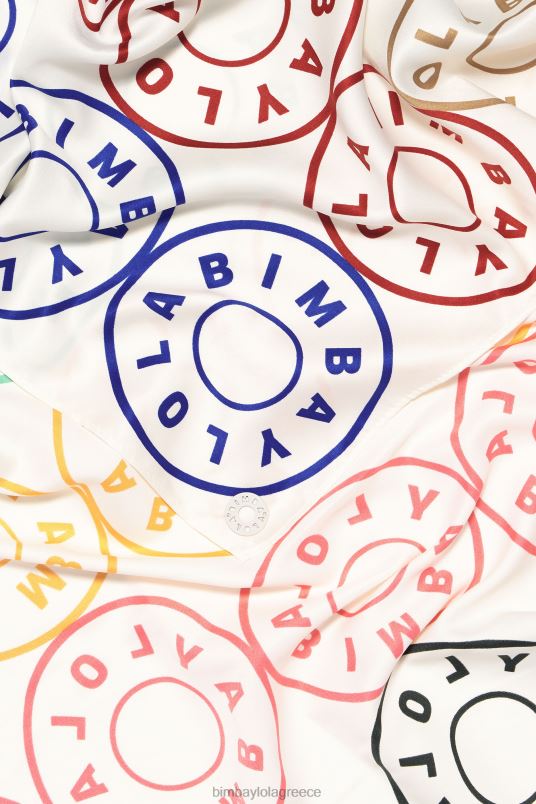 αξεσουάρ Bimba Y Lola κασκόλ με λογότυπα L2L28625 άσπρο