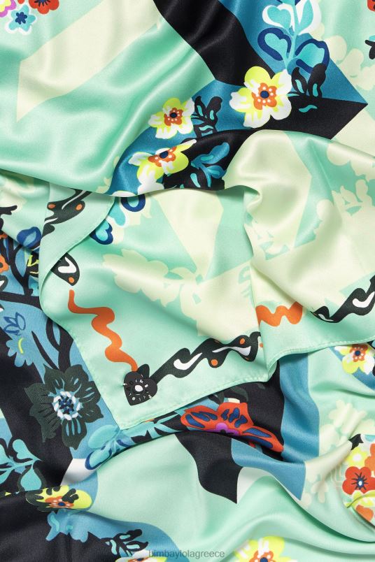 αξεσουάρ Bimba Y Lola γεωμετρικά λουλούδια και λογότυπο κασκόλ L2L28627 νερό