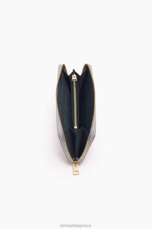 αξεσουάρ Bimba Y Lola ελαφρύ δερμάτινο πορτοφόλι με μικρές καρδιές L2L281065 γκρί