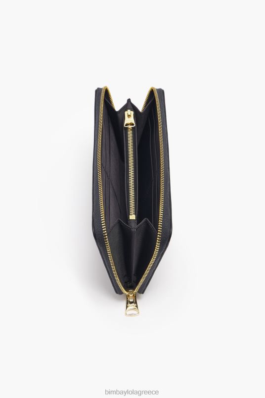 αξεσουάρ Bimba Y Lola δερμάτινο πορτοφόλι με μικρές καρδιές L2L281066 μαύρος