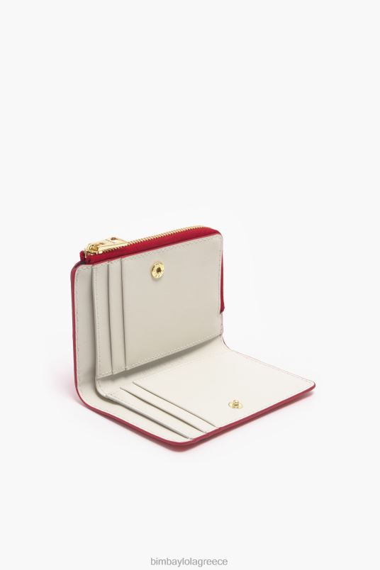 αξεσουάρ Bimba Y Lola δερμάτινο ορθογώνιο τσαντάκι με μικρές καρδιές L2L281004 το κόκκινο