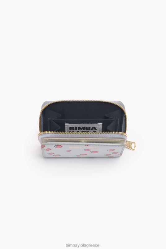αξεσουάρ Bimba Y Lola δερμάτινο τσαντάκι με μικρές καρδιές L2L281010 γκρί