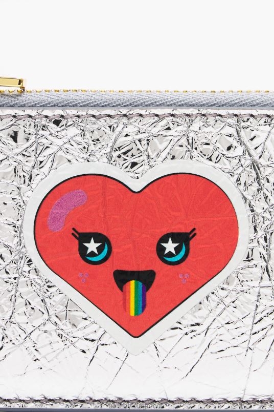 αξεσουάρ Bimba Y Lola δερμάτινο ορθογώνιο τσαντάκι νομισμάτων L2L281023 ασήμι