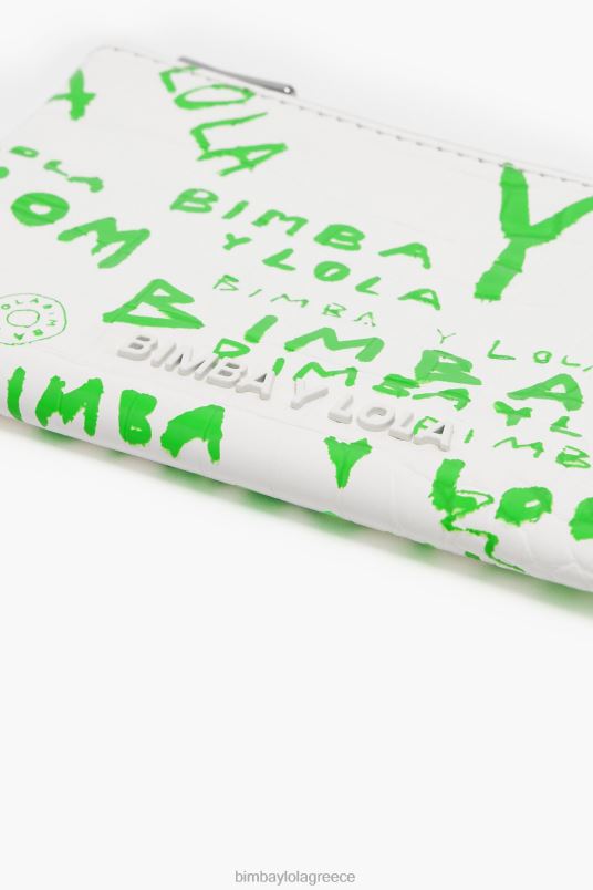 αξεσουάρ Bimba Y Lola ορθογώνιο τσαντάκι με τύπωμα κροκόδειλου L2L281042 άσπρο