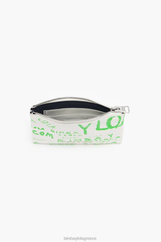 αξεσουάρ Bimba Y Lola ορθογώνιο τσαντάκι με τύπωμα κροκόδειλου L2L281042 άσπρο