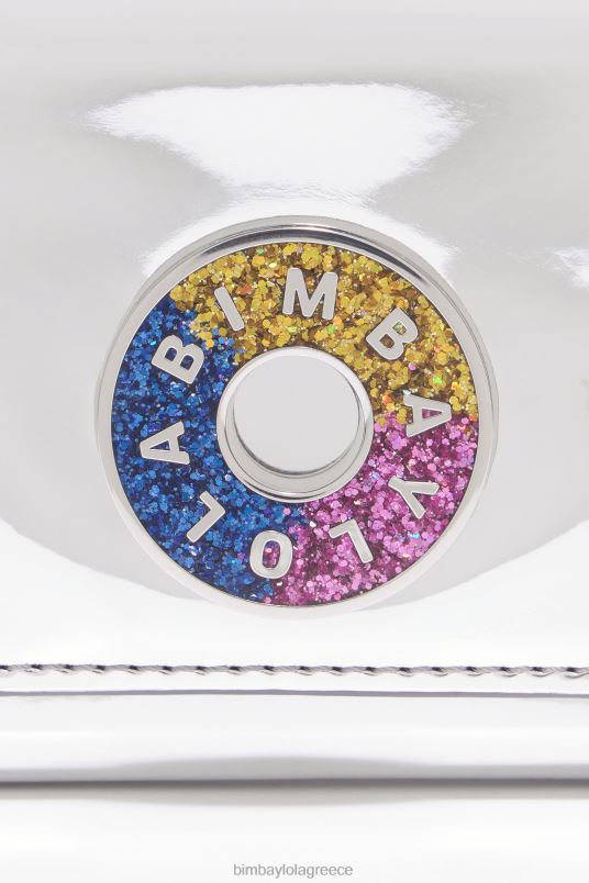 αξεσουάρ Bimba Y Lola πορτοφόλι πατέντας L2L281050 ασήμι