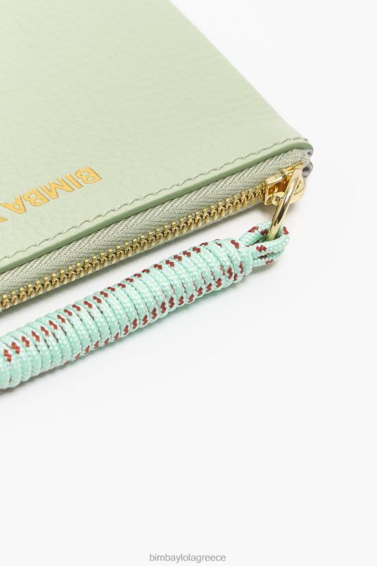 αξεσουάρ Bimba Y Lola παστέλ δερμάτινο ορθογώνιο τσαντάκι νομισμάτων L2L28986 πράσινος