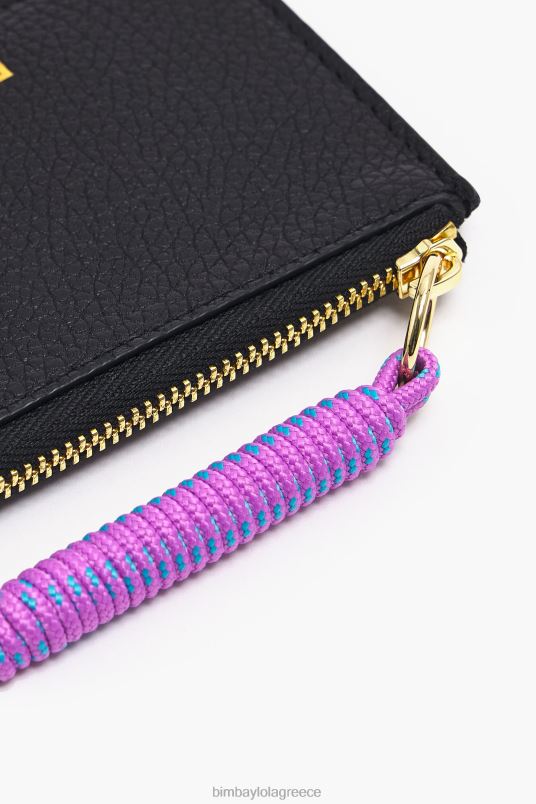 αξεσουάρ Bimba Y Lola δερμάτινο ορθογώνιο τσαντάκι νομισμάτων L2L28987 μαύρος