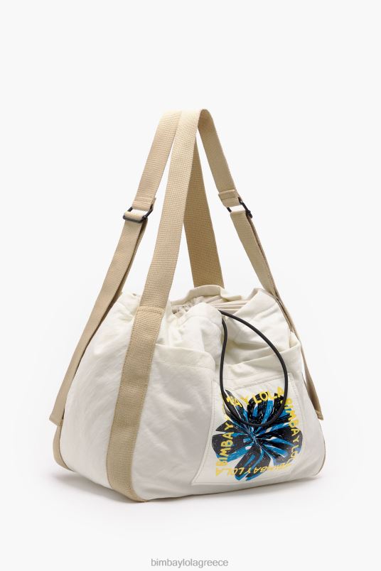 αξεσουάρ Bimba Y Lola τυπωμένη νάιλον τσάντα κουβά L2L28129 πέτρα