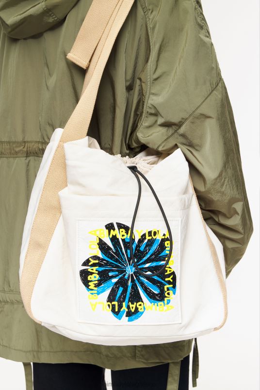 αξεσουάρ Bimba Y Lola τυπωμένη νάιλον τσάντα κουβά L2L28129 πέτρα