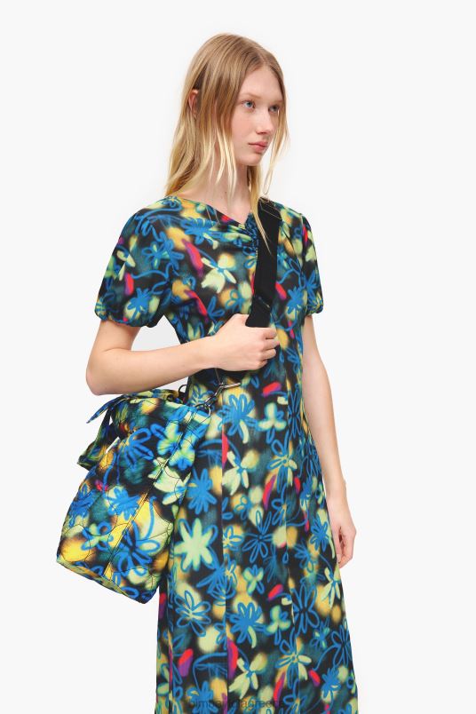 αξεσουάρ Bimba Y Lola νάιλον τσάντα για λουλούδια γκράφιτι L2L28132 μπλε