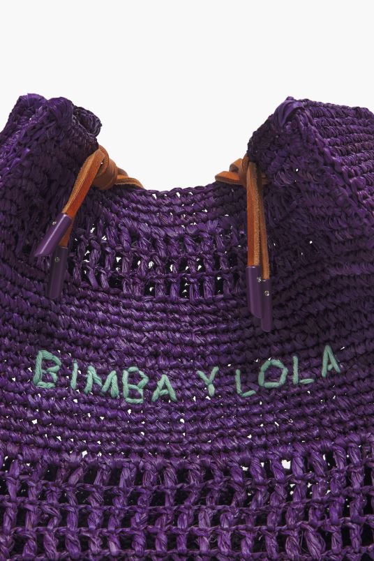 αξεσουάρ Bimba Y Lola raffia tote bag L2L28113 μωβ