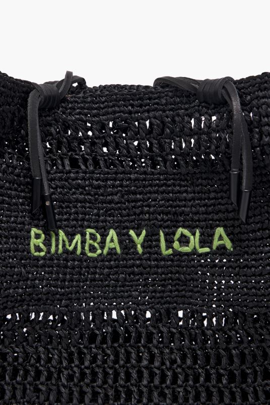 αξεσουάρ Bimba Y Lola raffia tote bag L2L28115 μαύρος