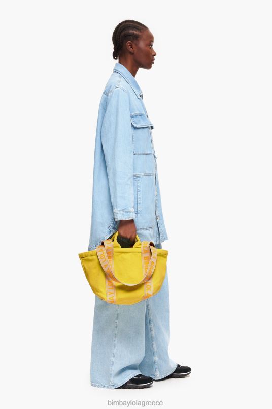 αξεσουάρ Bimba Y Lola πάνινη τσάντα shopper L2L2884 κίτρινος