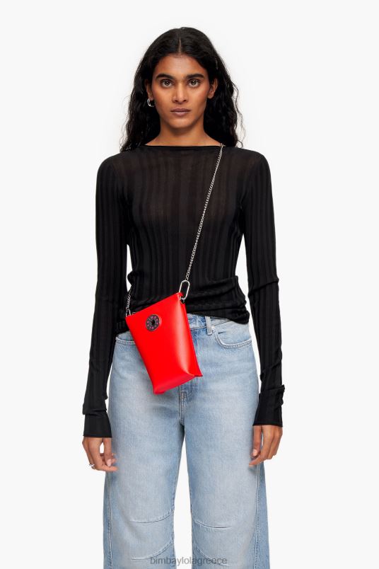 αξεσουάρ Bimba Y Lola δερμάτινη τσάντα χιαστί L2L28150 το κόκκινο