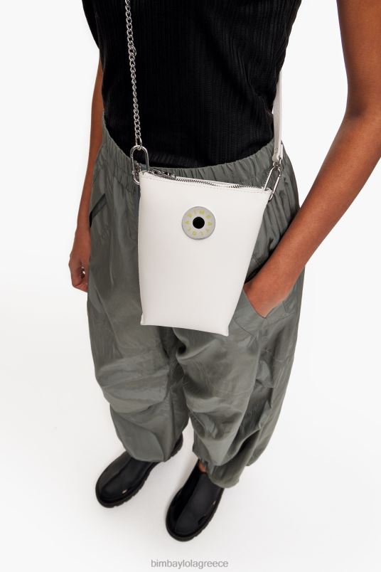 αξεσουάρ Bimba Y Lola δερμάτινη τσάντα χιαστί L2L28153 άσπρο