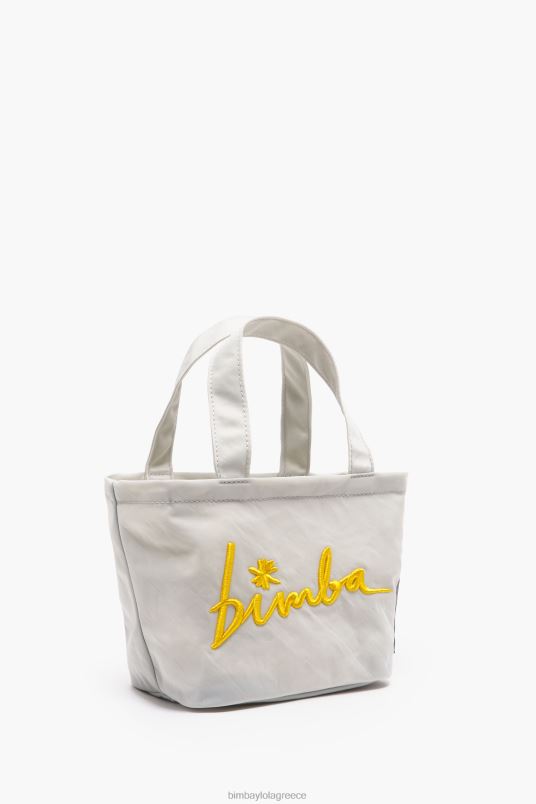 αξεσουάρ Bimba Y Lola μίνι τσάντα τραπεζίου νάιλον L2L28158 γκρι του πάγου