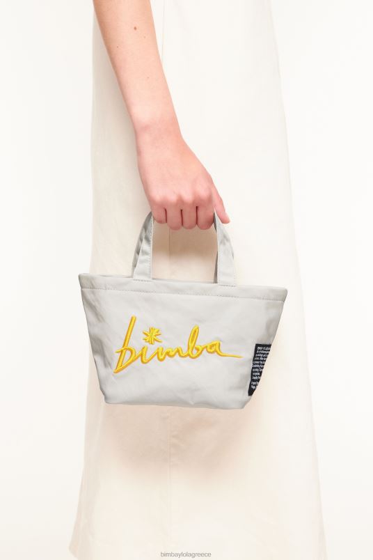 αξεσουάρ Bimba Y Lola μίνι τσάντα τραπεζίου νάιλον L2L28158 γκρι του πάγου