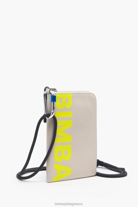 αξεσουάρ Bimba Y Lola δερμάτινη παραλληλόγραμμη μίνι τσάντα L2L28163 υπόλευκο