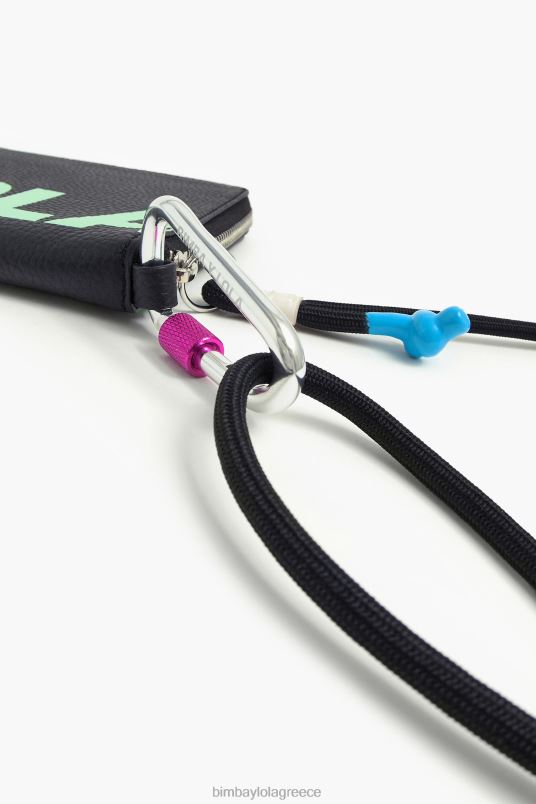 αξεσουάρ Bimba Y Lola δερμάτινη πολυλειτουργική τσάντα L2L28164 μαύρος