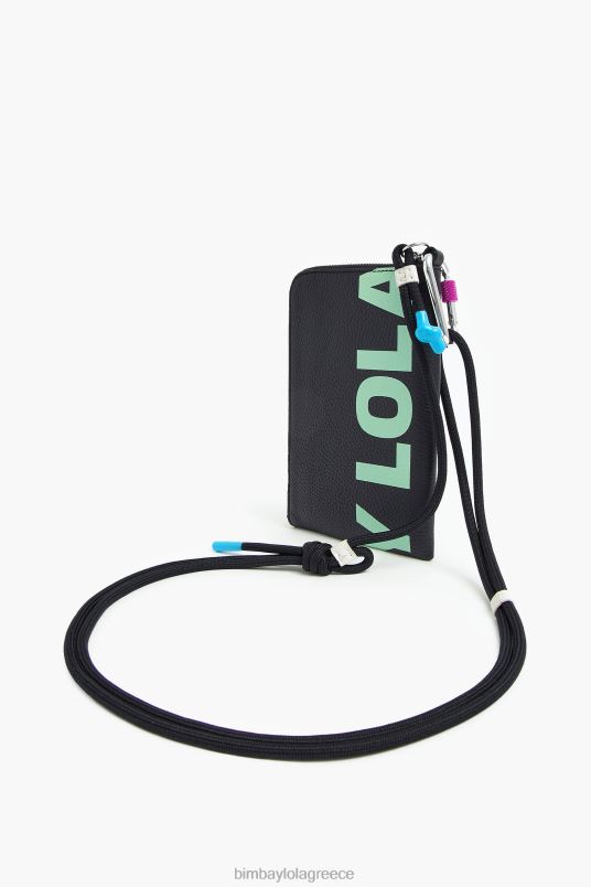 αξεσουάρ Bimba Y Lola δερμάτινη πολυλειτουργική τσάντα L2L28164 μαύρος