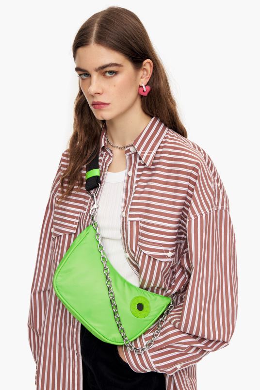 αξεσουάρ Bimba Y Lola νάιλον τσάντα φεγγαριού L2L28100 πράσινο νέον